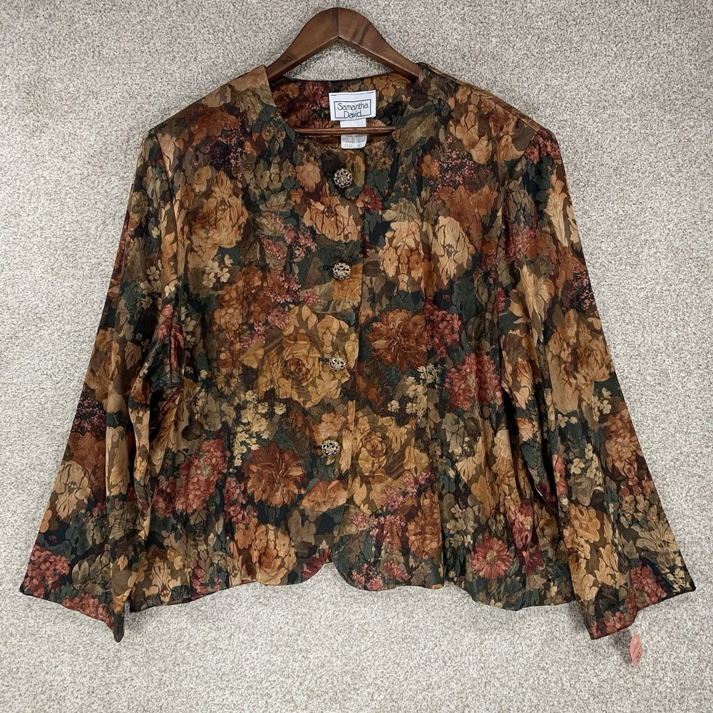 Nwt Samantha David 90s Floral Blazer Sz 20 *flaws* Victorian Cottage Core Jacket